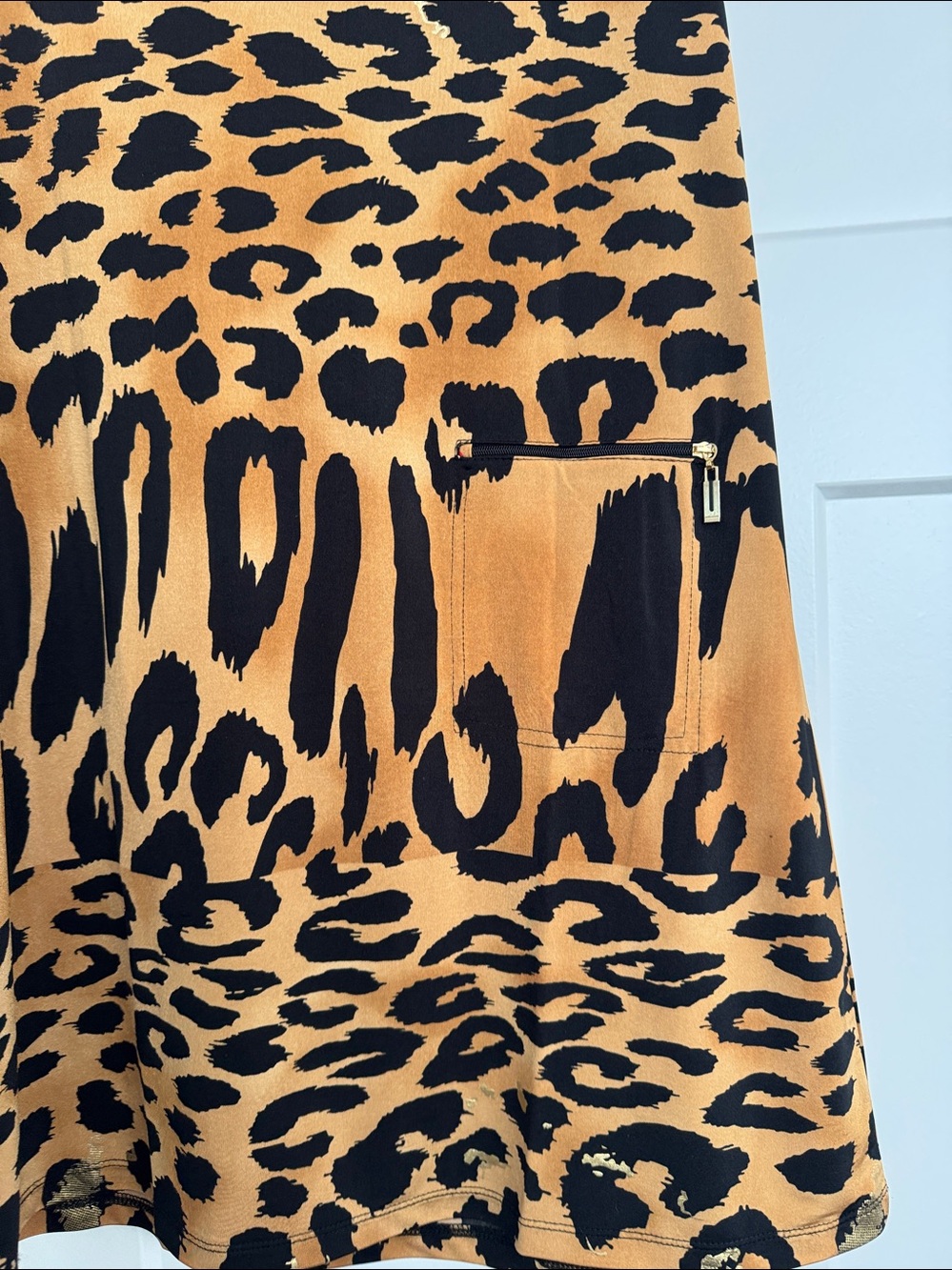 Jamie sadock Camel & Black Leopard Print Dress with Size Medium - Picture 12 of 12